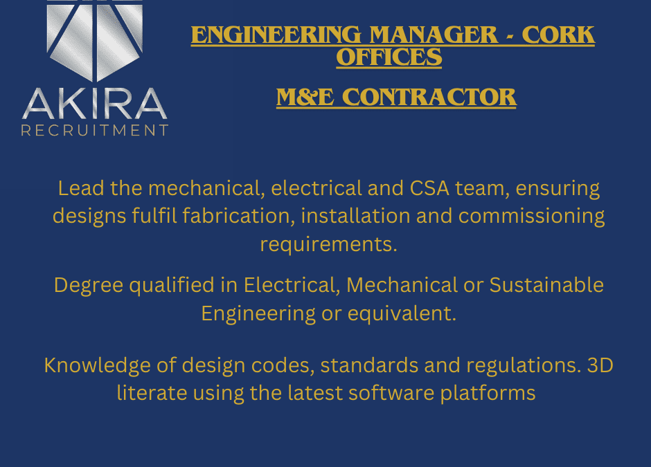 Group Engineering Manager – Cork – M&E Contractor